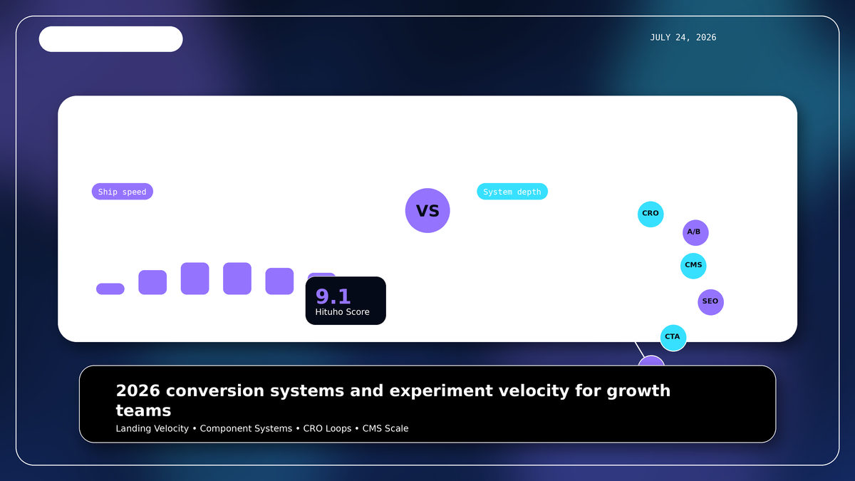 Framer AI vs Webflow 2026 conversion systems comparison cover by Hituho