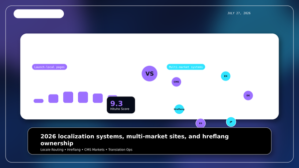 Framer AI vs Webflow 2026 localization multi-market sites and hreflang systems comparison cover by Hituho