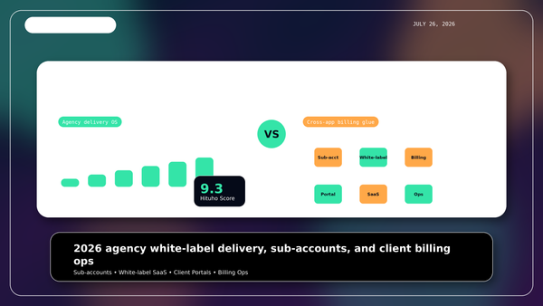 GoHighLevel vs Zapier 2026 agency white-label sub-accounts and client billing comparison cover by Hituho